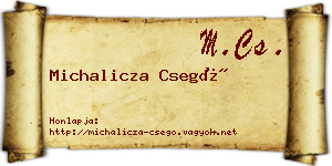 Michalicza Csegő névjegykártya